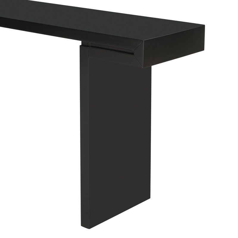 Grande console U-Style de 60 pouces aux lignes géométriques épurées, Noir, Noir, Noir