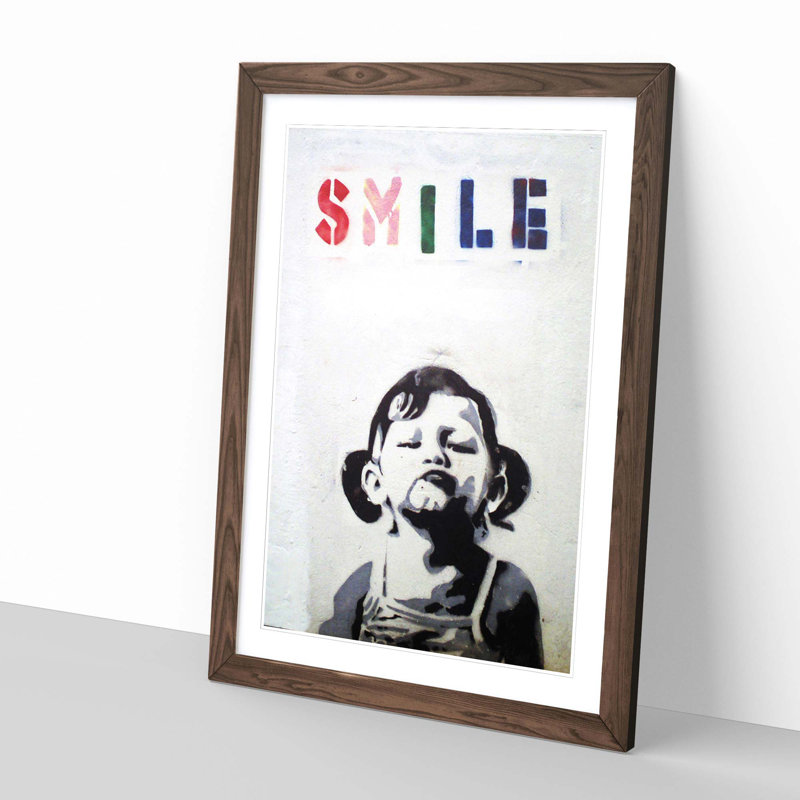 Banksy - Single Picture Frame Painting, Walnut