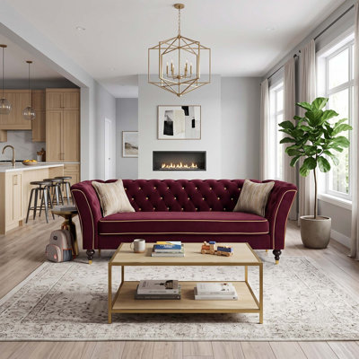 Upholstered 89.5 " Fabric Sofa