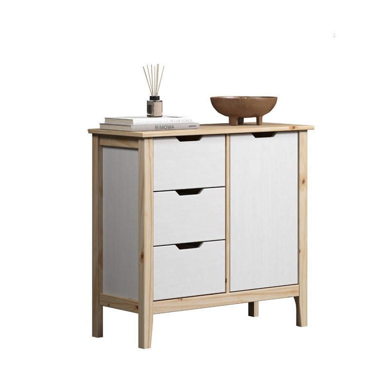 Remerton Solid Wood 78cm W 3 - Drawer Chest of Drawers, White