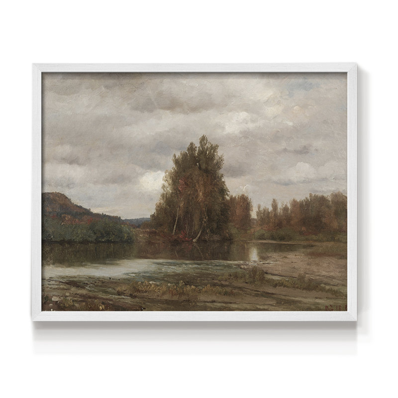 Paysages rétro-CDXC - reproduction encadrée, H 22 po x l 28 po, Blanc