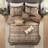 7 Piece Jacquard Comforter Set Brown/Gold