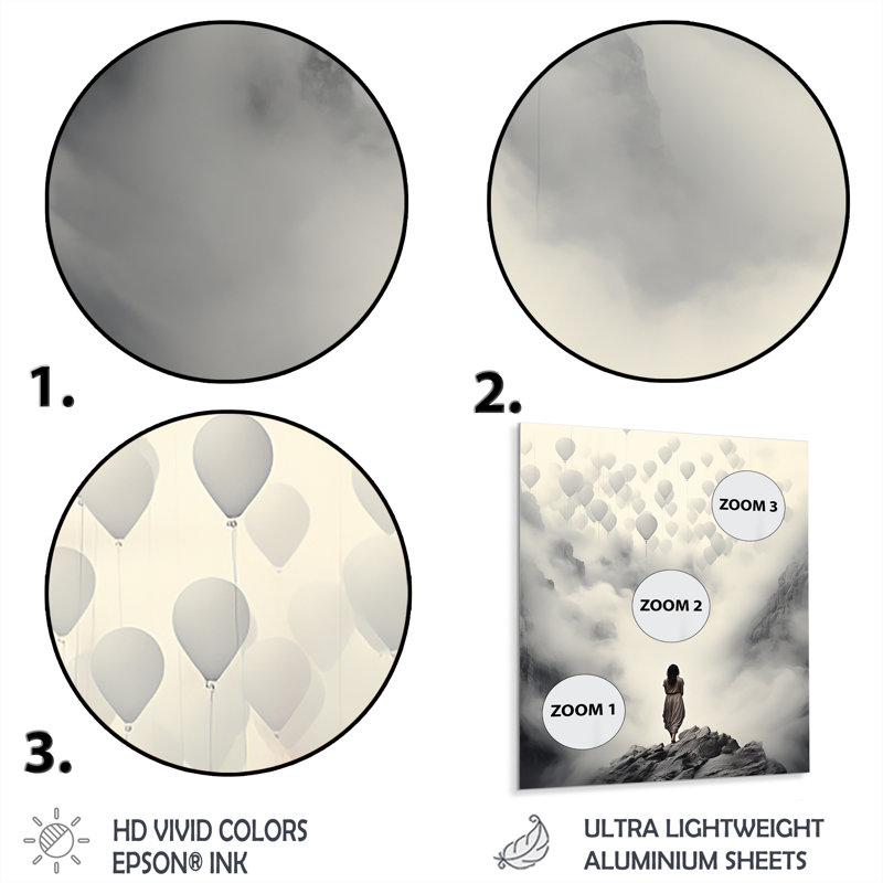 Grey Sky Is The Limit Motivational Landscape  II - Motivation Metal Wall Art, 32" H x 16" W x 1" D