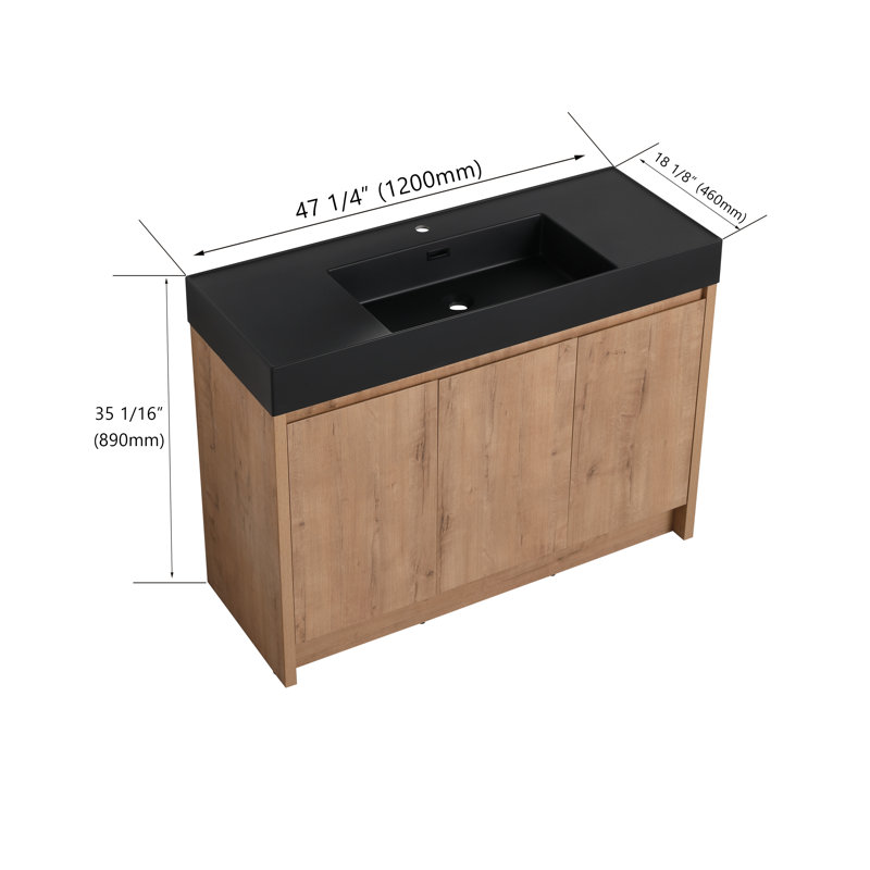 Meuble-lavabo simple 47,27 po avec plateau en résine Jaree