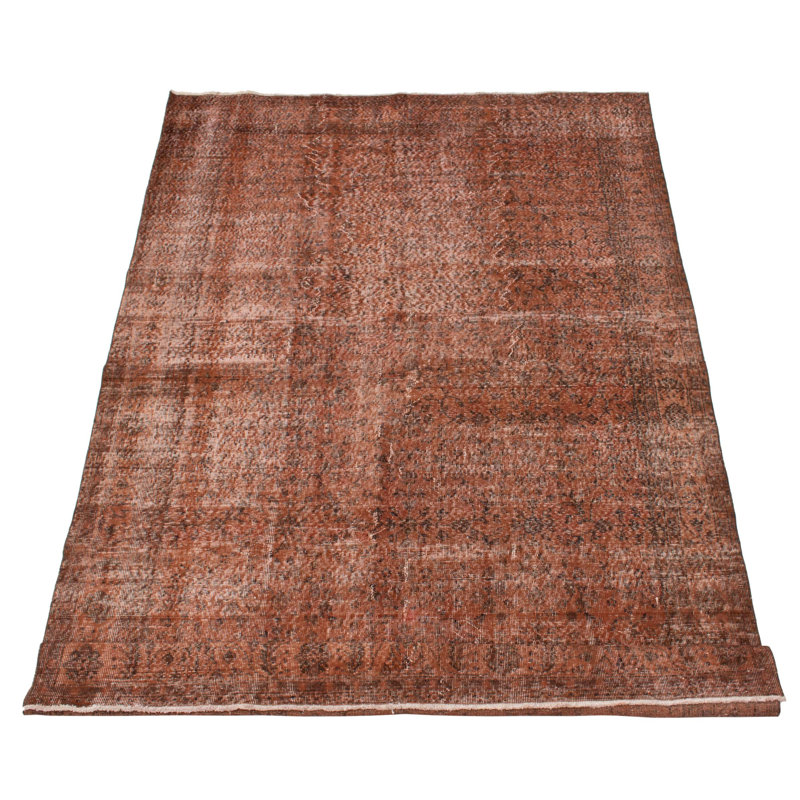 Tapis brun en laine noué à la main de conception unique 2000 pi 6 pi 8 po x 10 pi 4 po Ofilia