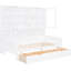 Lit de jour simple blanc avec rangement pratique et éclairage esthétique à DEL-337953927-337953925