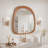 Wooden Asymmetrical Mirrors, 27" x 24" Irregular Shatterproof Bathroom Mirror, Asymmetrical Accent Decorative Wall Mirrors for Living Room, Bedroom, Entryway, Home Decor-1971156841-1971156842