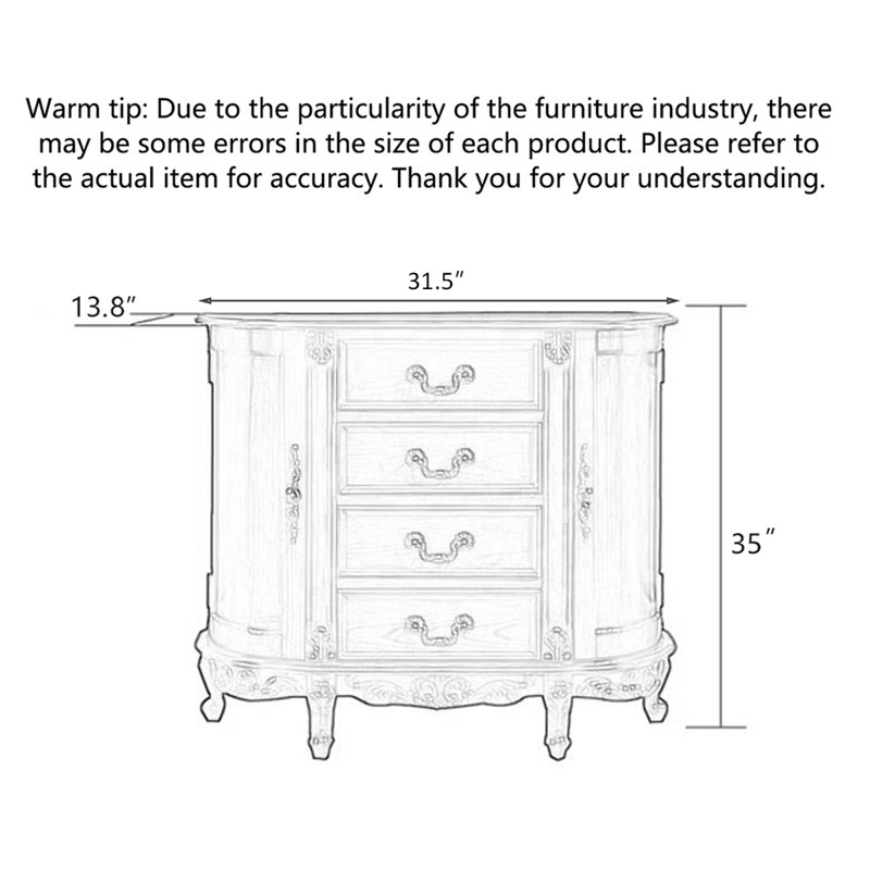 Commodes décoratives American, 35.04" H x 31.5" W x 13.78" D
