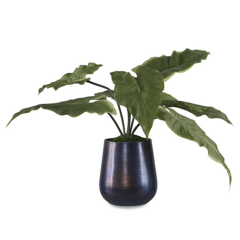 18'' Faux Calla Lily Plant in Metal Pot