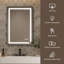 Miroir de salle de bain / de salle de bain à DEL à intensité variable et antibuée avec rétroéclairage, cadre en aluminium antirouille, verre HD-1079837205