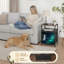 Table de chevet 2 tiroirs en tissu avec station de charge Moon Starry Night Sky Turquoise Nebula Cosmic Space Table de chevet avec ports USB et prises