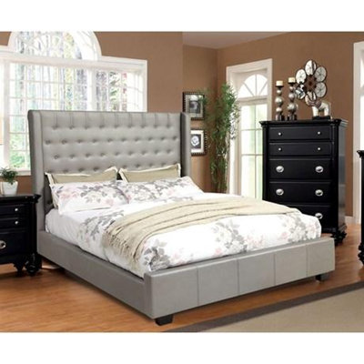Mckenna Vegan Leather Wingback Bed