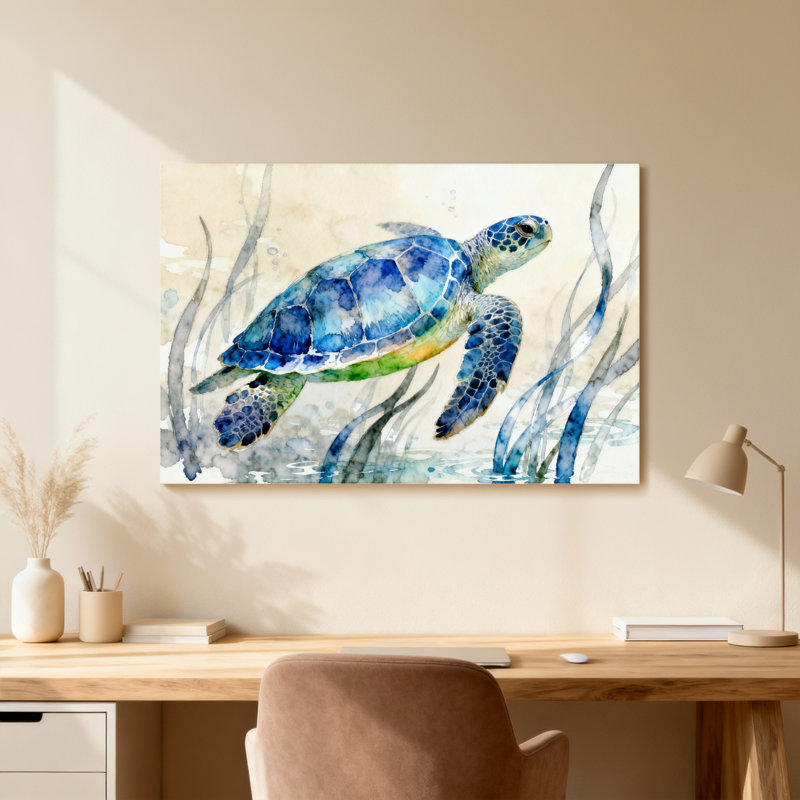 Tortue de mer, Toile tendue, Ne s’applique pas, H 20 po x l 30 po