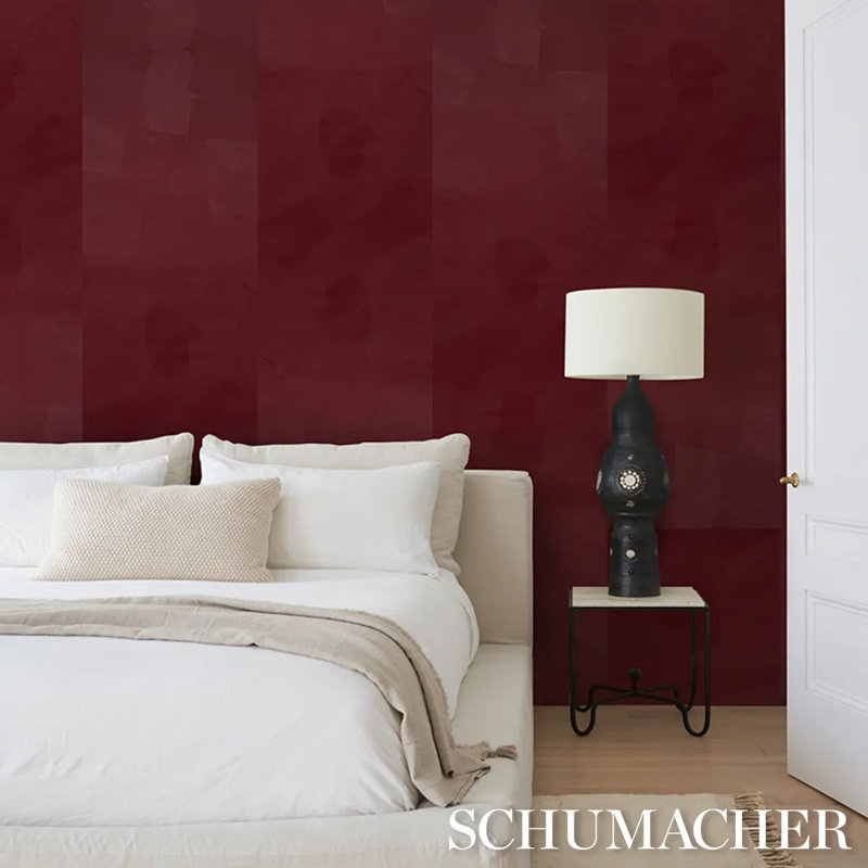 Schumacher X David Kaihoi Wallpaper Roll by David Kaiho, Red
