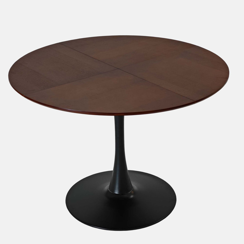 Table de salle à manger VEMSTKOJ, Chêne brun, H 29,53 po x L 47,24 po x l 47,24 po, Noir, noir, noir, noir