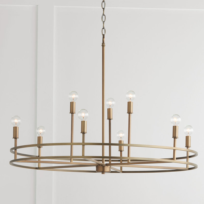 Klay 9 - Light Dimmable Tiered Chandelier, Aged Brass