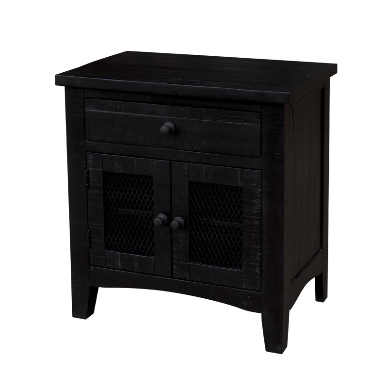Epes 27'' W Solid Wood Nightstand, Vintage Black