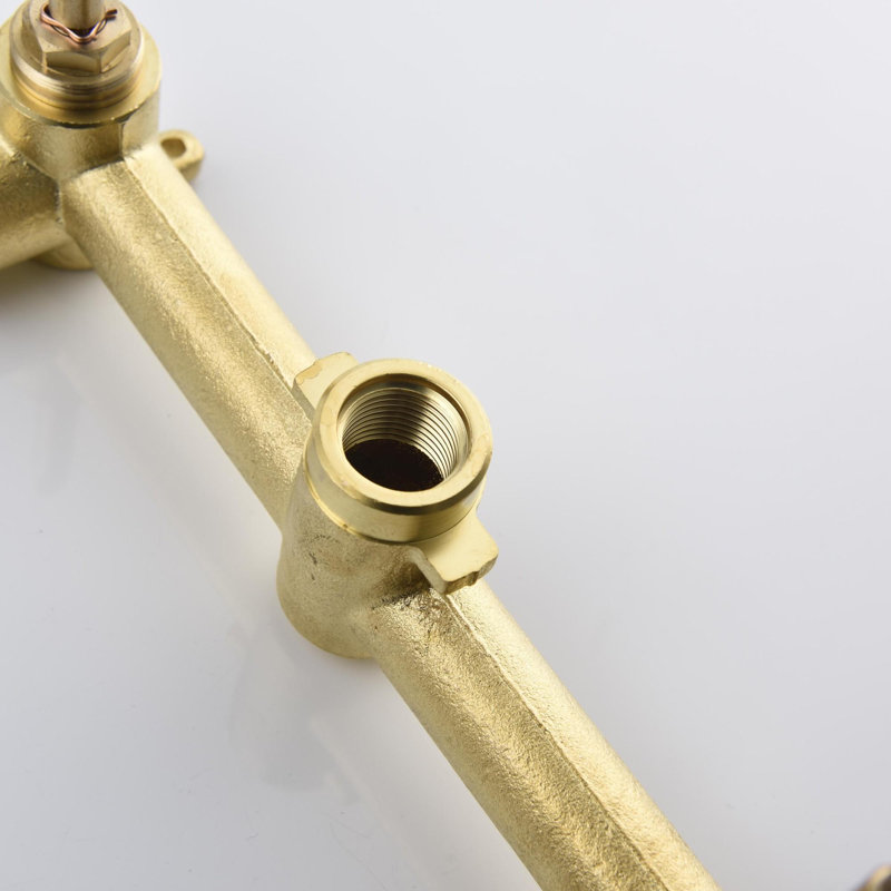 Robinet de meuble-lavabo mural avec égouttoir escamotable, Or brossé