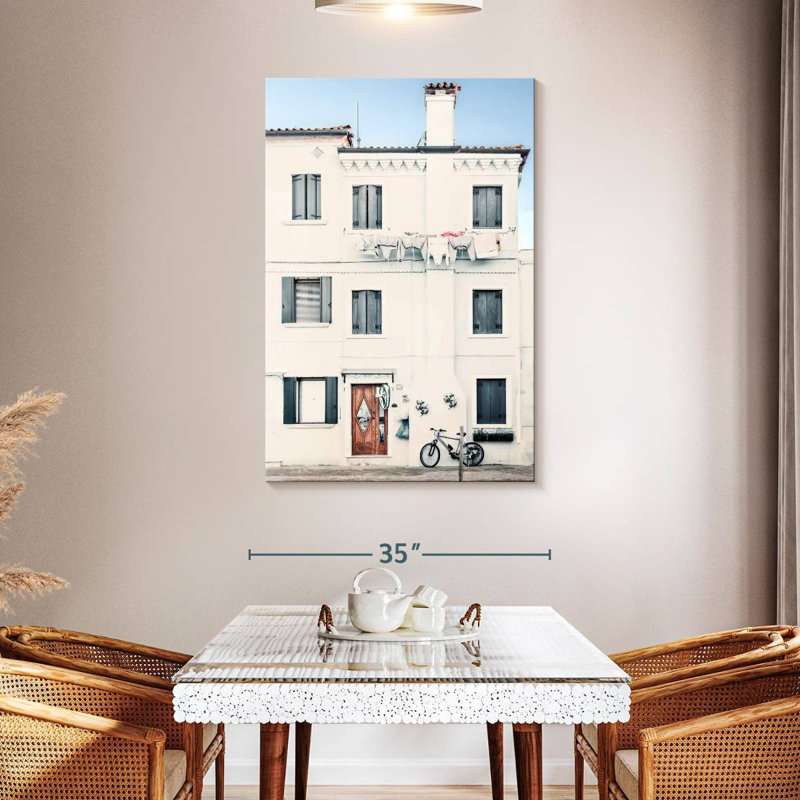 Village méditerranéen tranquille, H 48 po x l 32 po