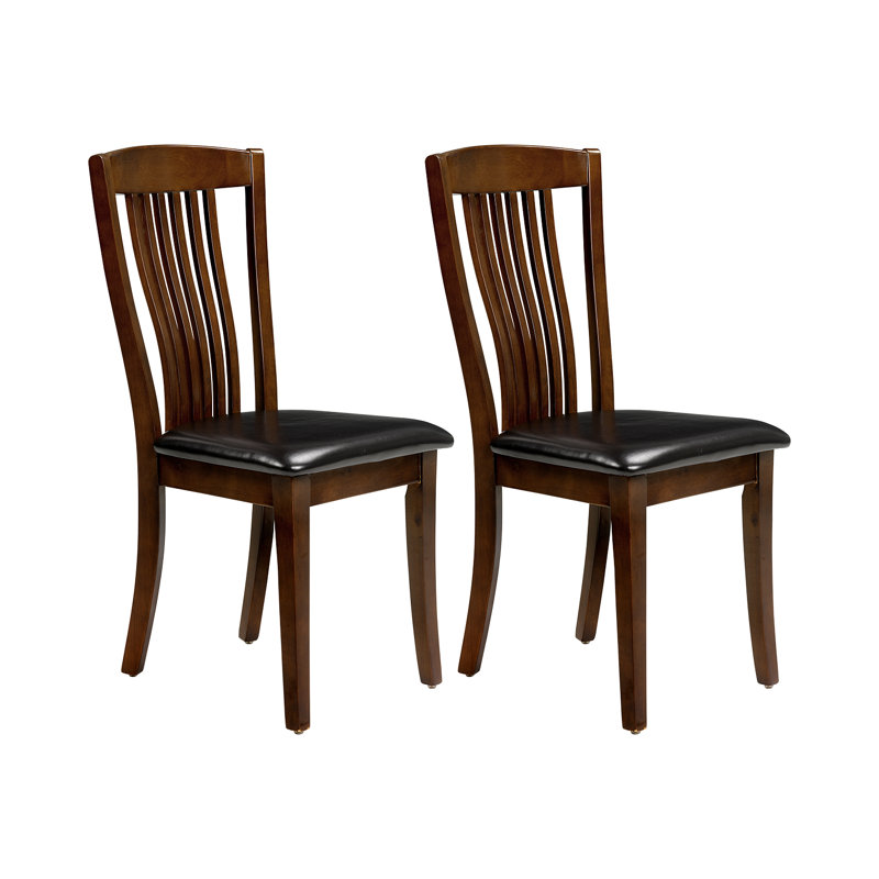 Cromwell 46cm H Upholstered Slat Back Side Chair in Brown
