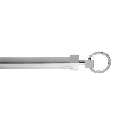 Botolphus Silver 1.9cm Single Curtain Pole