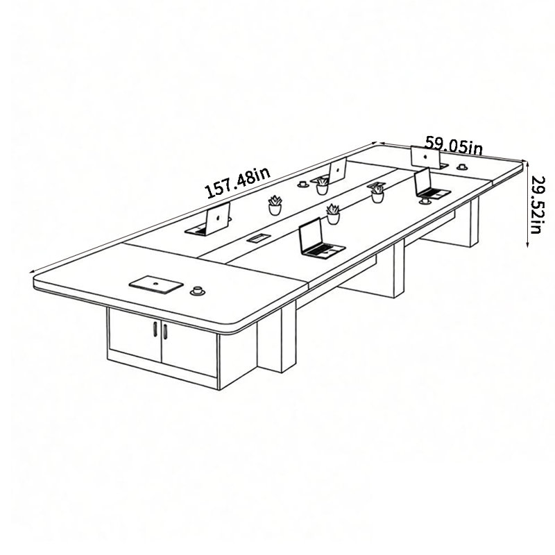 Table de conférence simple et tendance, H 29,52 po x L 157,48 po x l 59,05 po