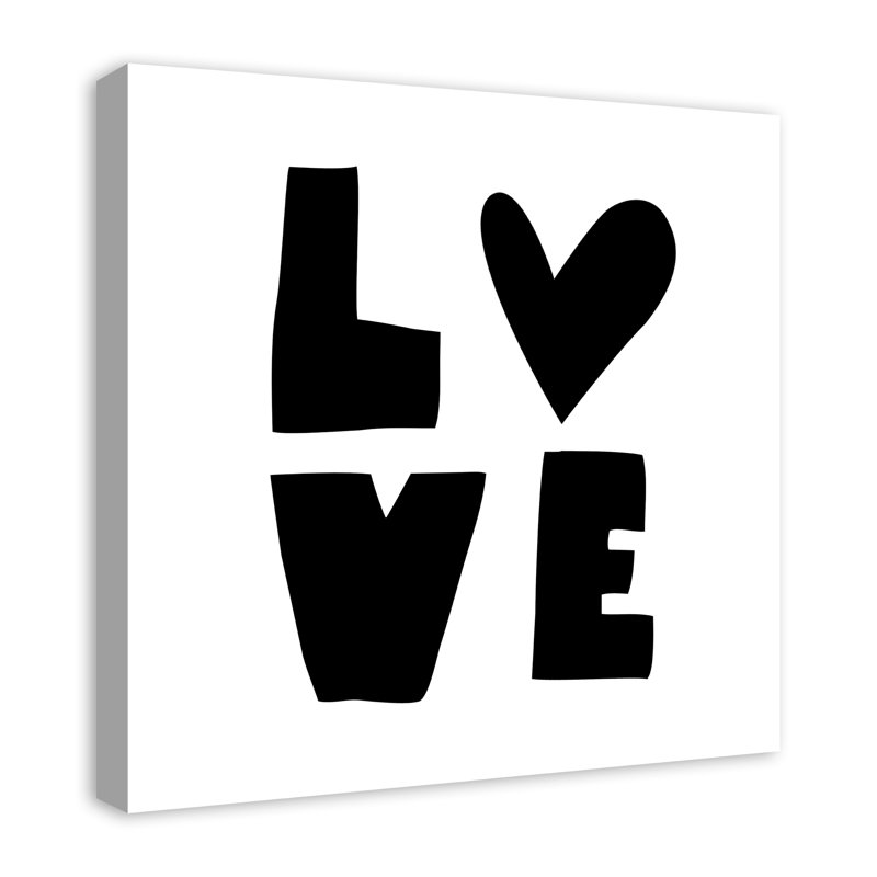 « love », art encadré Mallette, Toile tendue, H 24 po x l 24 po x P 1,25 po