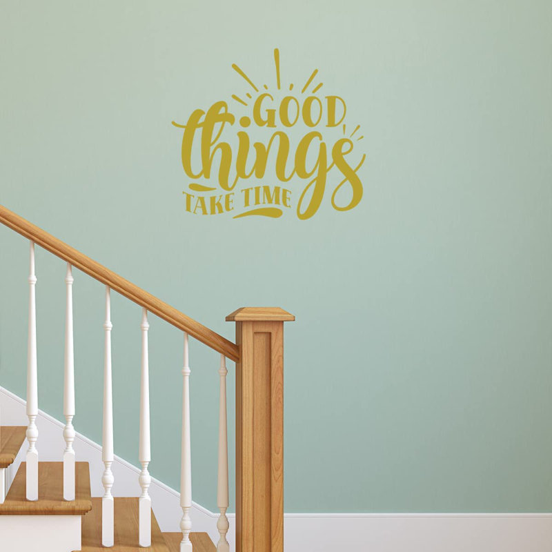 Text & Numbers Non-Wall Damaging Wall Decal, 23" H x 27" W, Gold