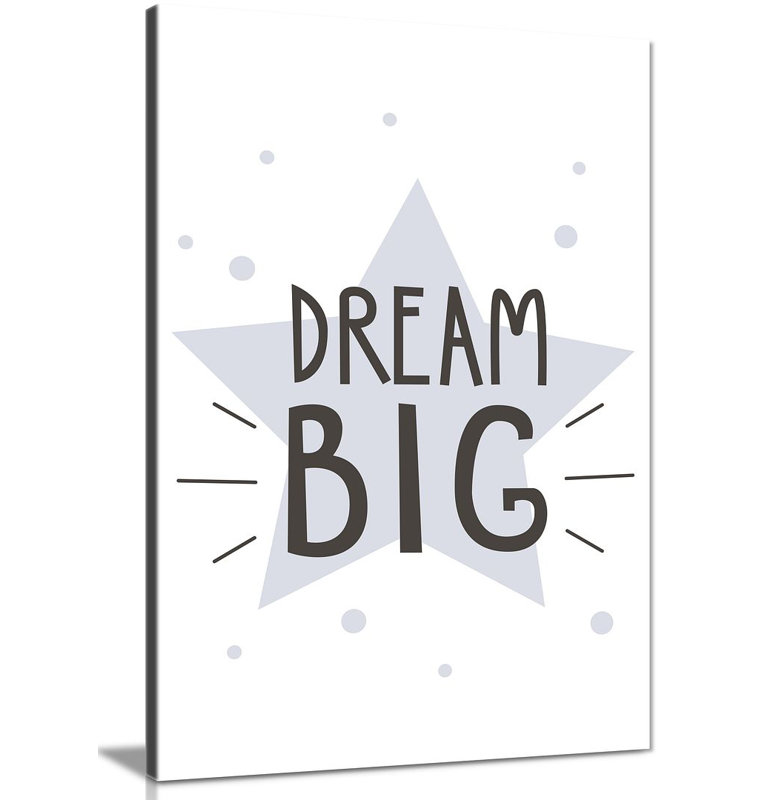 Pastel Star Dream Big - Wrapped Canvas Print, 61cm H x 41cm W