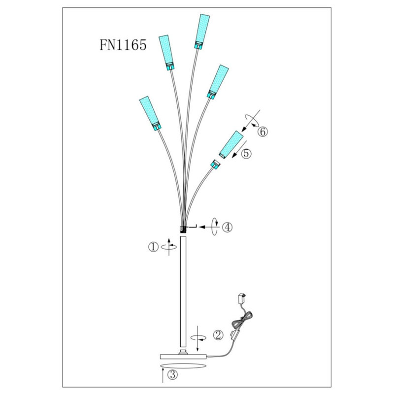 Keino 45'' Chrome LED Tree Floor Lamp Set