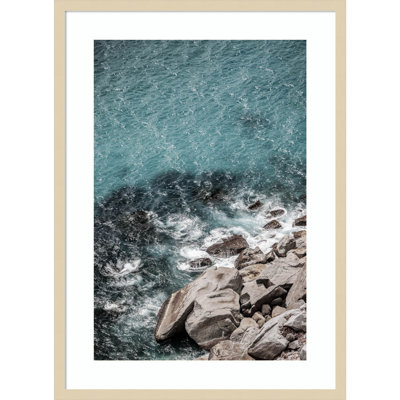 Aqua Sea Shores by Shot by Clint Wood Framed Wall Art Print