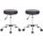 Set of 2 Adjustable Rolling Swivel Barstool with Black PU Leather Cushion
