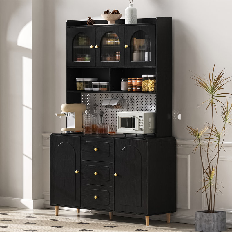 190cm Kitchen Pantry, Black