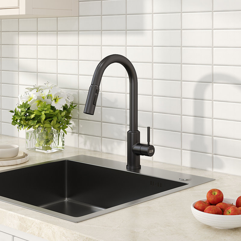 Living And Home Pull Down Kitchen Faucet, Black