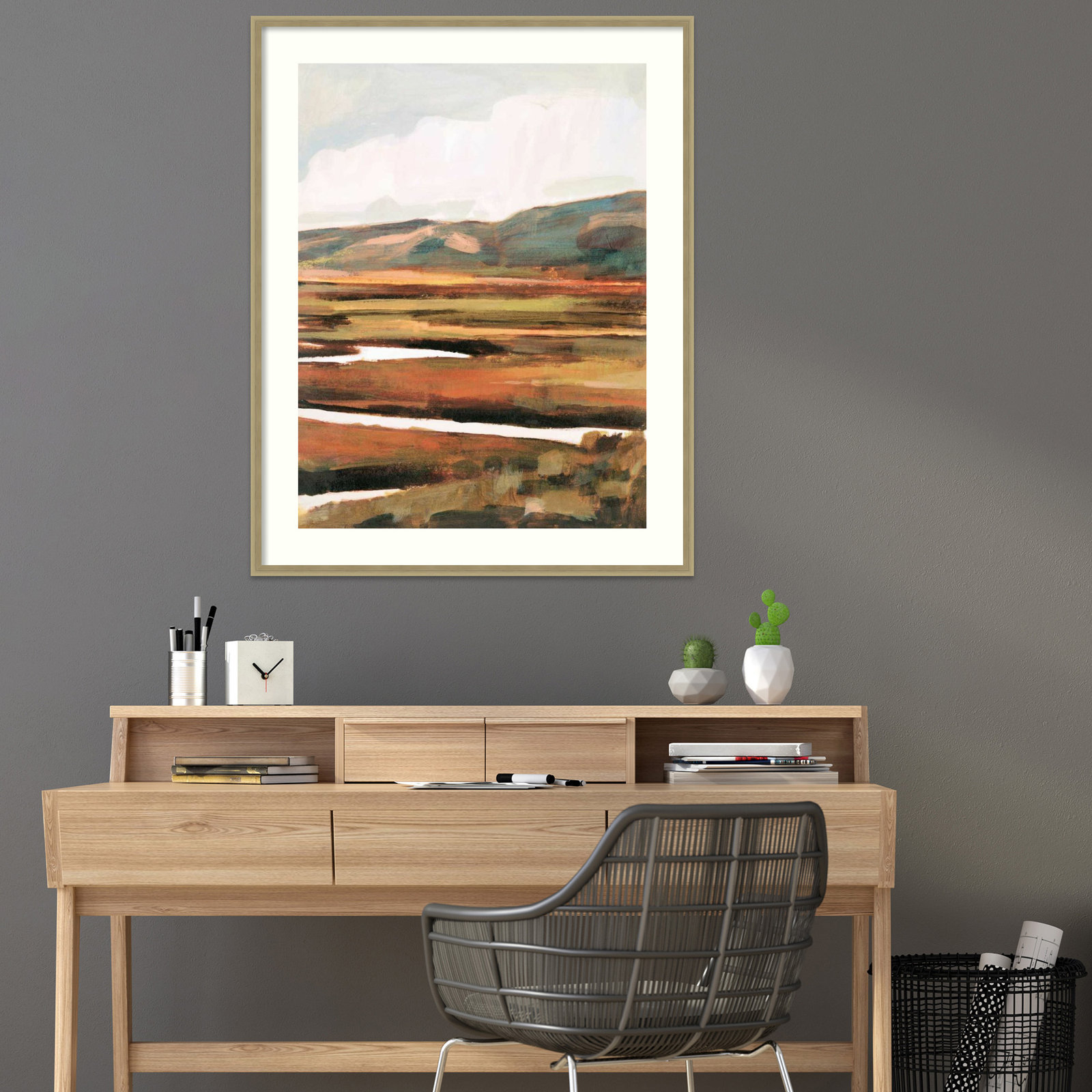 Mountain Field II by Victoria Borges, 43" H x 34" W, Champagne