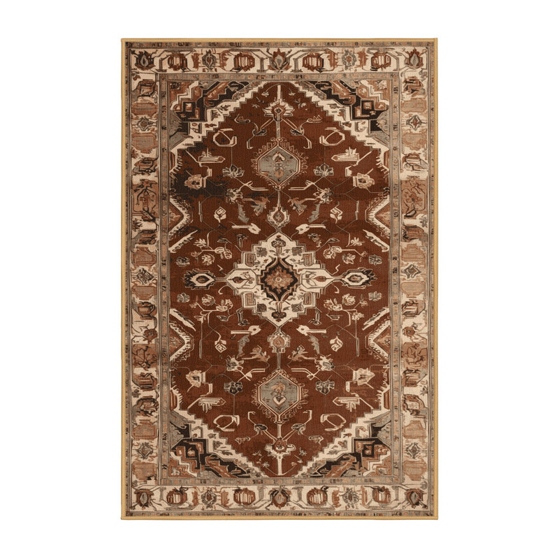 Tapis brun lavable à la machine, Rectangle 4 pi x 6 pi