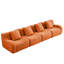 Tissu à 4 places en tissu orange avec accoudoirs incurvés et sans assemblage pour les salles d'étude à la maison