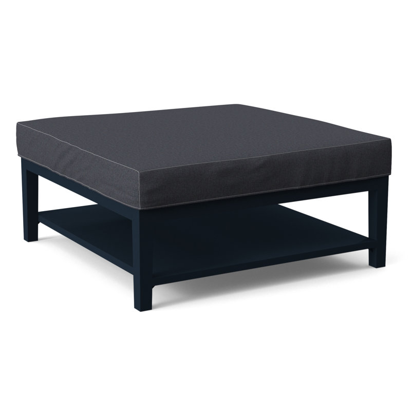 Hammond Square Ottoman, Gray Sugar Performance; 0863-84, Navy Finish