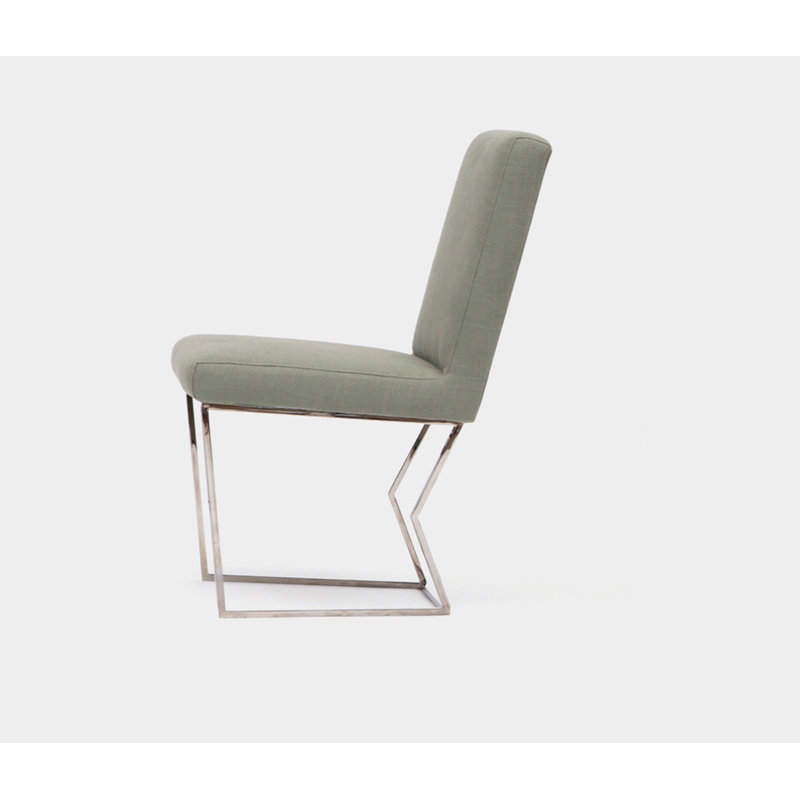 Upholstered Dining Chair, Matte Black, Heron Velvet