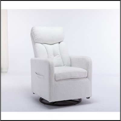 Chaise berçante pivotante en tissu Teddy