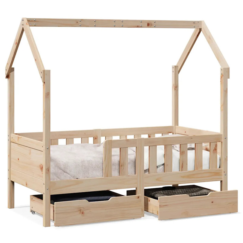 Edgecliff Cabin Bed House Beds, Brown, 85.5 x 169cm
