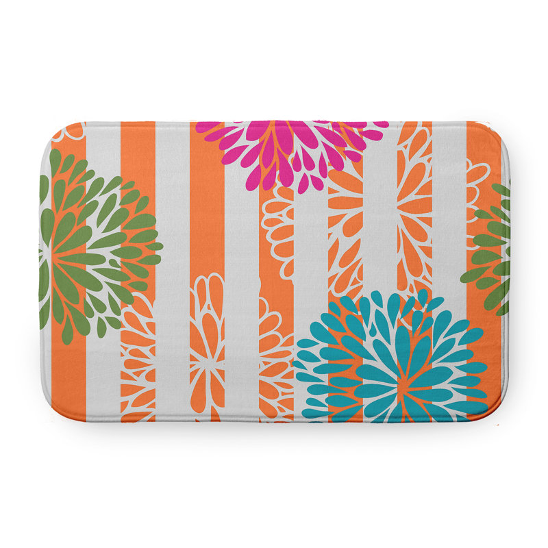 Tapis de bain Flora and Fauna, L 17 po x L 24 po, Bleu