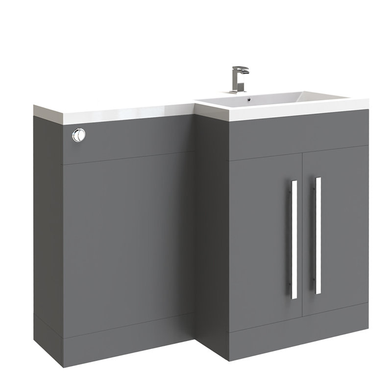 Buhler 1100mm Single Bathroom Vanity with Polyglomerate Basin, Gray