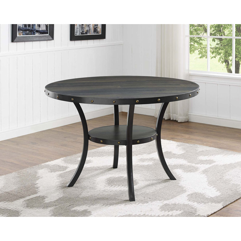 Table de salle à manger espresso, 31" H x 48" W x 48" D
