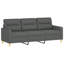Canapé moderne 3 places en polyester gris foncé, aspect minimaliste 78 pouces