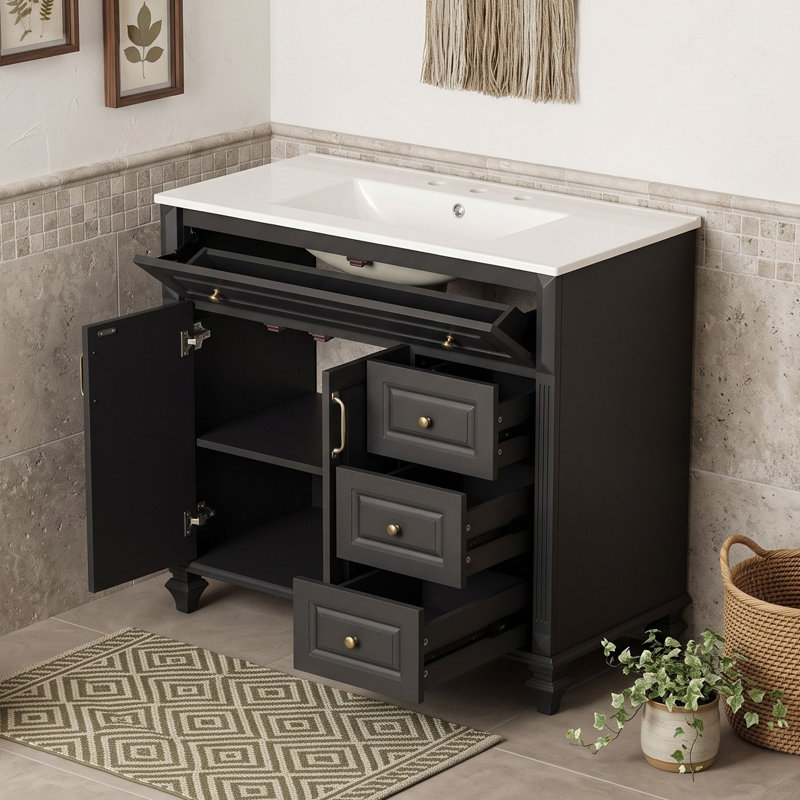 Meuble-lavabo avec lavabo et 3 tiroirs
