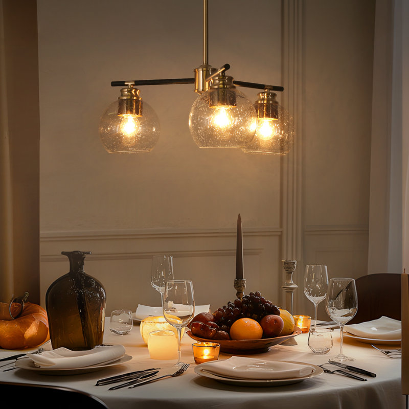 Lustre moderne à 3 lumières avec abat-jour noir et laiton Jaspriya
