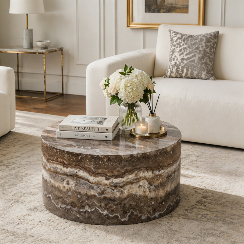 Table basse ronde, Gray