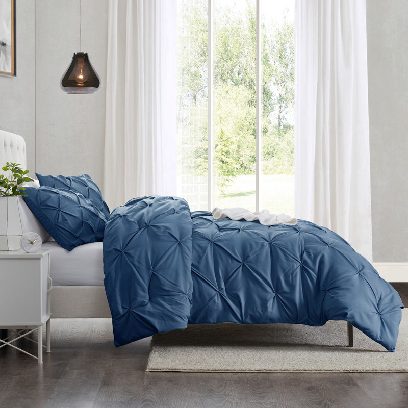 Polyester Duvet Cover & Insert, Navy, Twin Duvet + 2 Additional Pieces