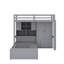 Lit superposé simple avec tiroirs, garde-robe, tablettes et lit hydraulique-780012489